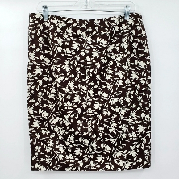Lauren Ralph Lauren Brown Floral Pencil Skirt - Picture 2 of 9